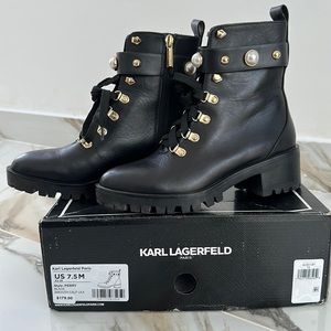 Karl Lagerfeld Perry Smooth leather Boots - BLACK
